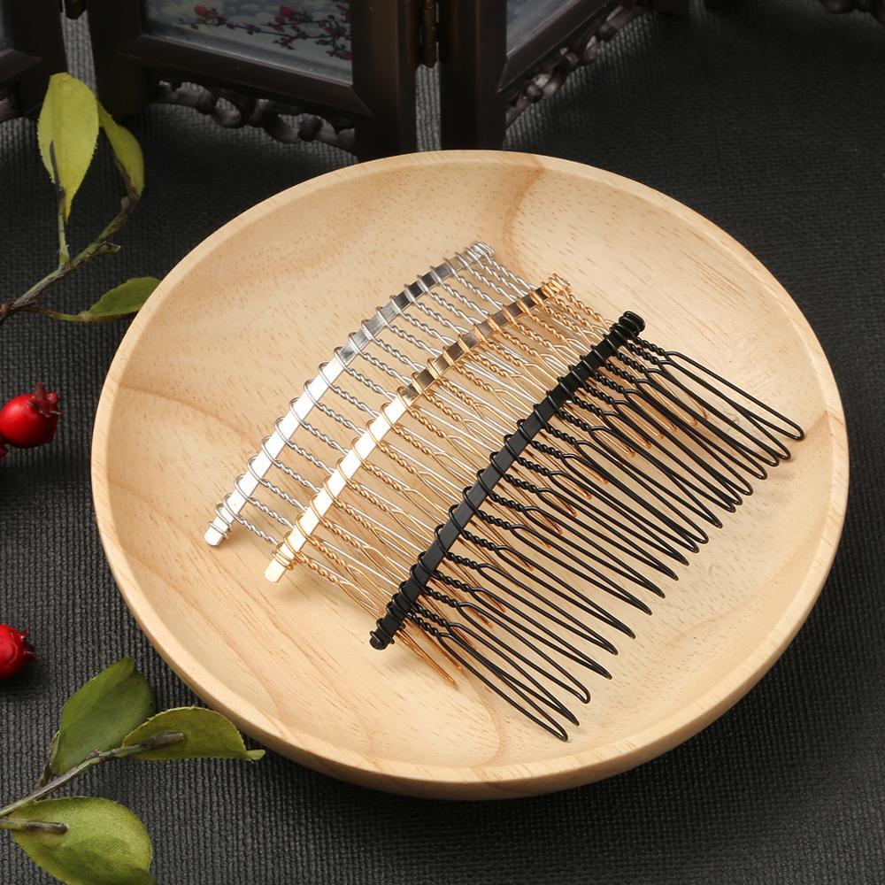 Peine de temperamento con Clip de Metal para el pelo, 20 dientes, largo, Pin para el pelo, joyería de boda personalizada, accesorios para el cabello, 1/5 Uds.