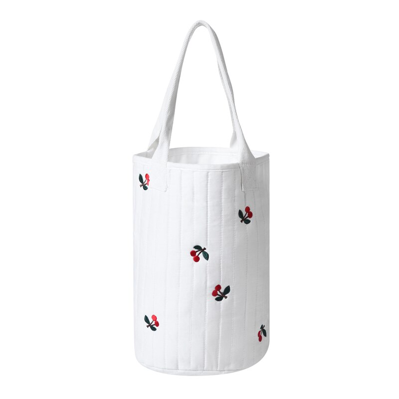 Quilted cotton Organizer bag Embroidery portable bucket bag lunch bag mommy bag Baby stroller storage diaper bags
