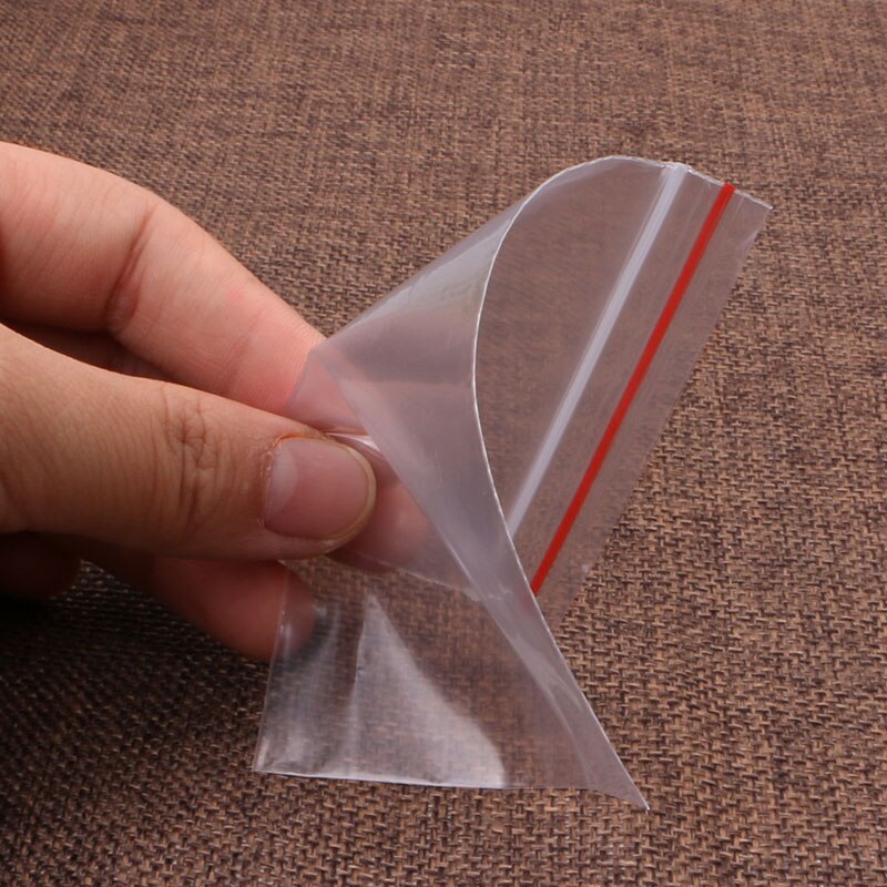100 stk klar plast gjenlukkbar cellofan liten posere pakking oppbevaring forseglingsposer smykker glidelås glidelås polyposer 8 størrelser -f1fb