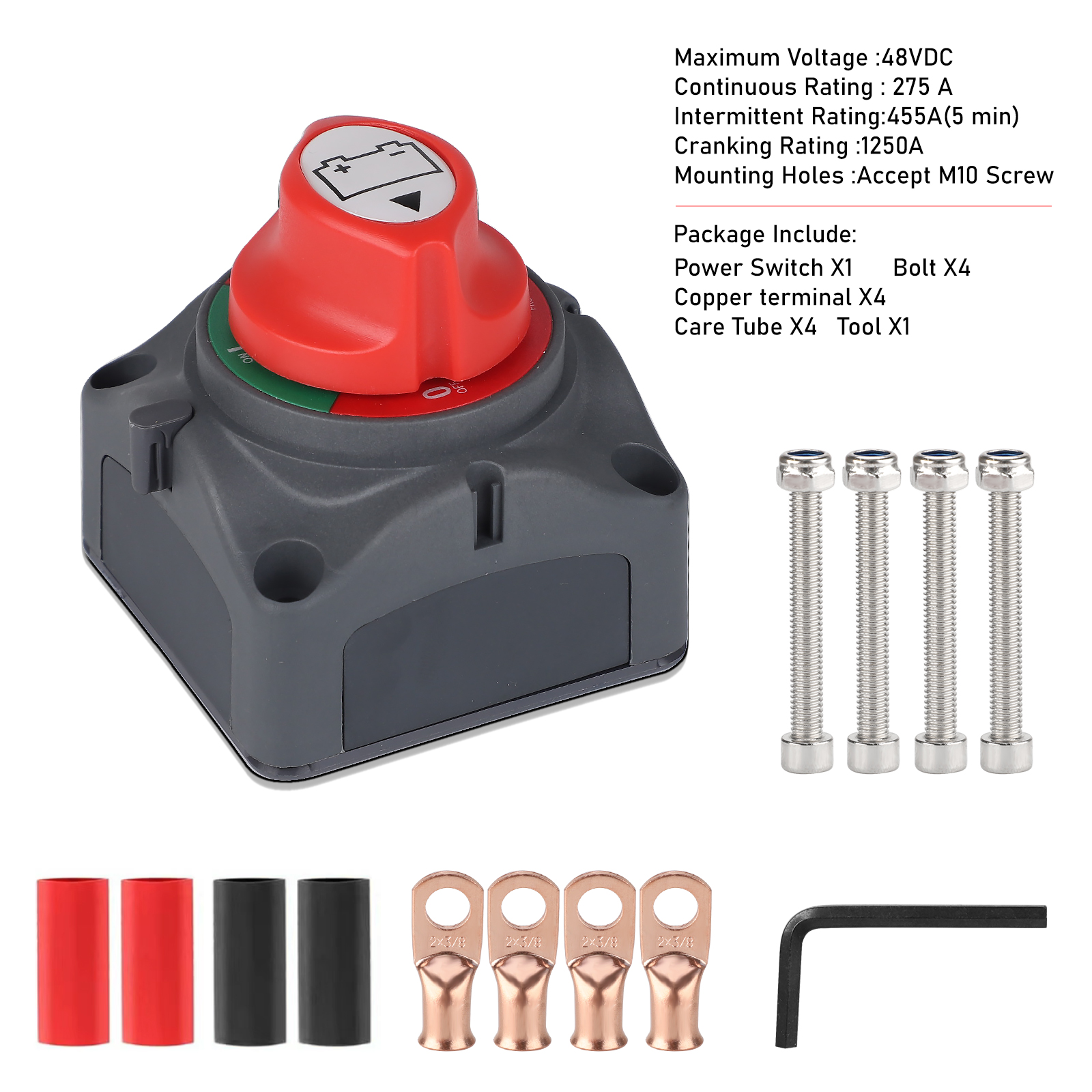 200A 300A 600A interruptor de masa de batería Dual interruptor de corte de 2 y 4 posiciones interruptor de desconexión de batería automática de barco de coche 12V 24V marino: Morado