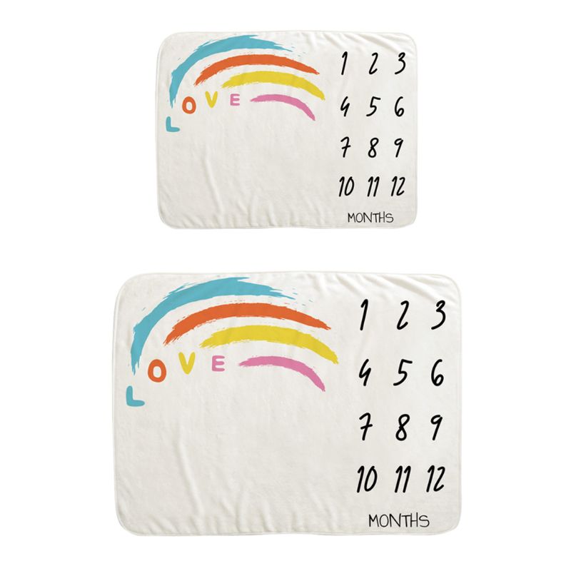 Baby Month Record Growth Milestone Blanket Photo Photography Props Rainbow Cloth Baby Photography Blanket