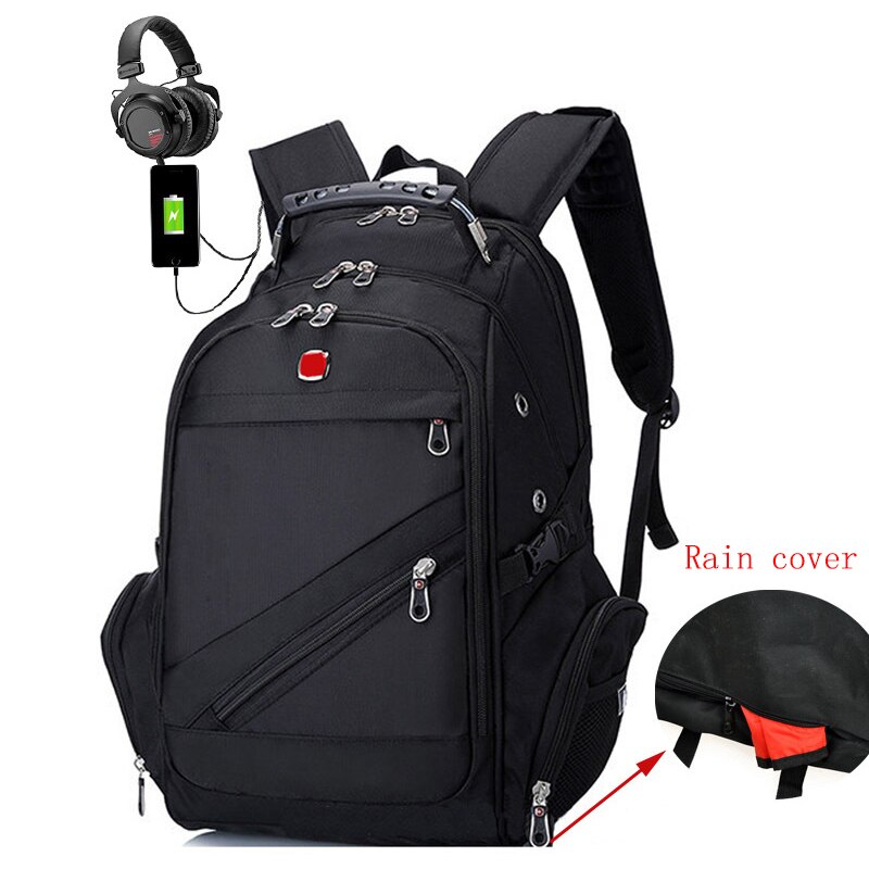 Multifunctional USB Charging Waterproof Backpack Luxury Academy School Bags Computer Travel Backpacks 17 Inch Laptop Bag For Men