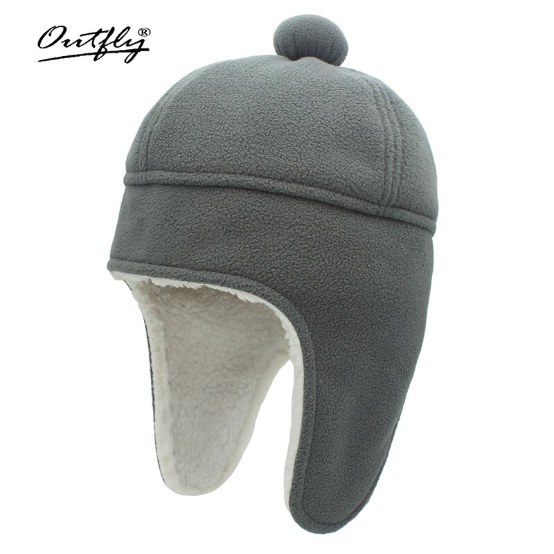 Autumn and Winter Beanie Ladies Cute Ball Bomber Hat Ear Protection Hat Imitation Lamb Wool Warm and Cold Hat 58cm Head Size: Grey