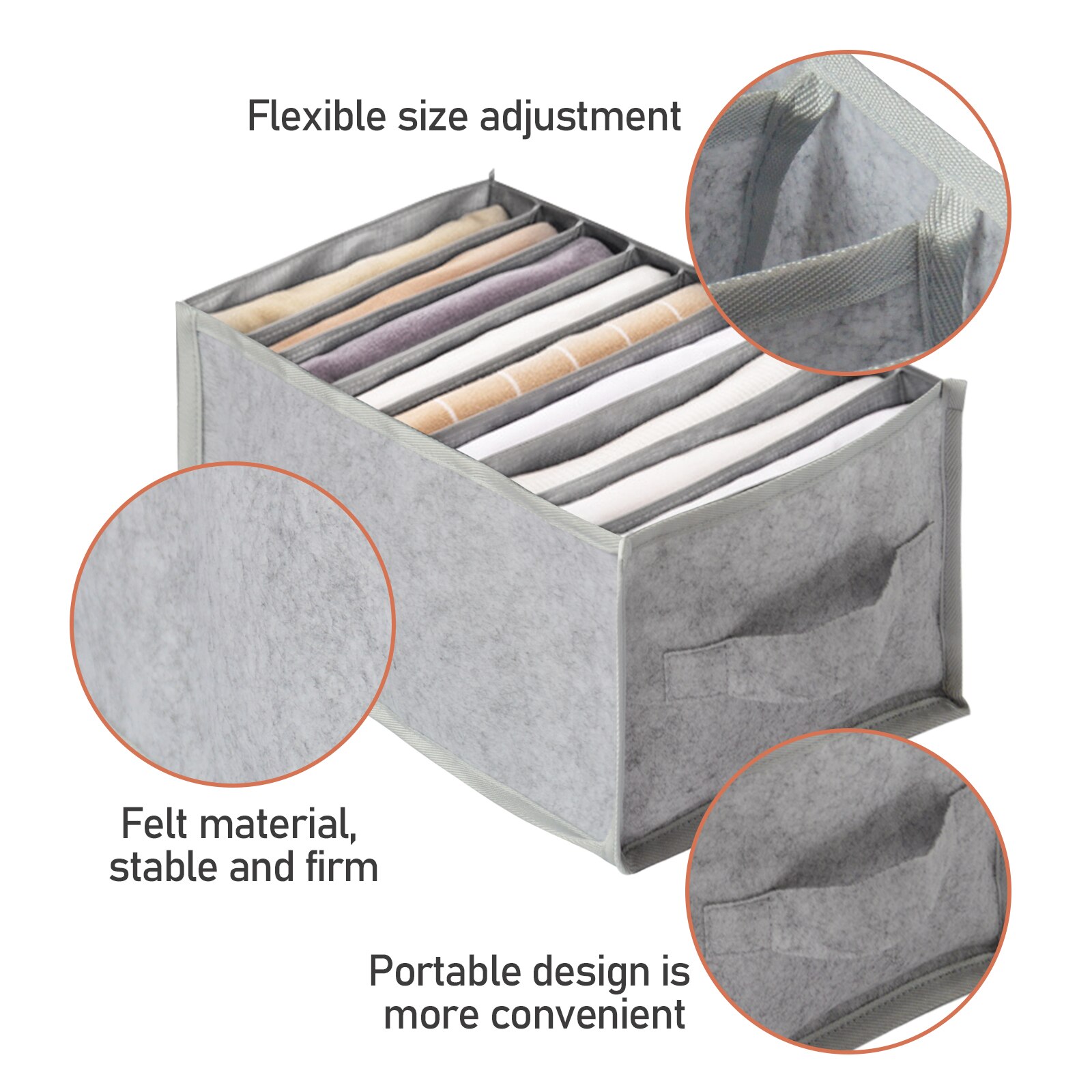 Clothes Organizer Jeans Storage Box Organizer Box Wardrobe Clothes Storage Box with Compartments Socks Underwears Bras Storages