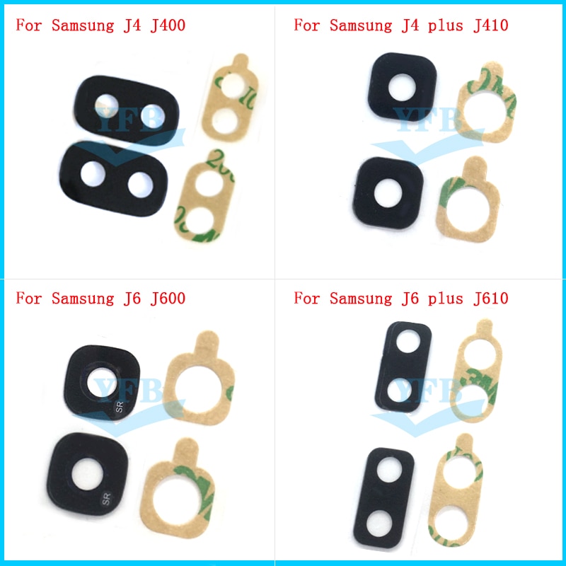 2 Stuks Achter Back Camera Glas Lens Cover Met Sticker Voor Samsung Galaxy J4 J400 J6 J600 J4 J6 plus