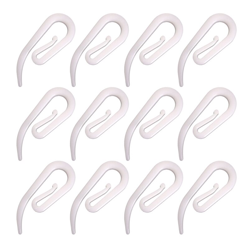 Ganchos de plástico para cortinas, cinta de encabezado, color blanco, nailon, 30 Uds.