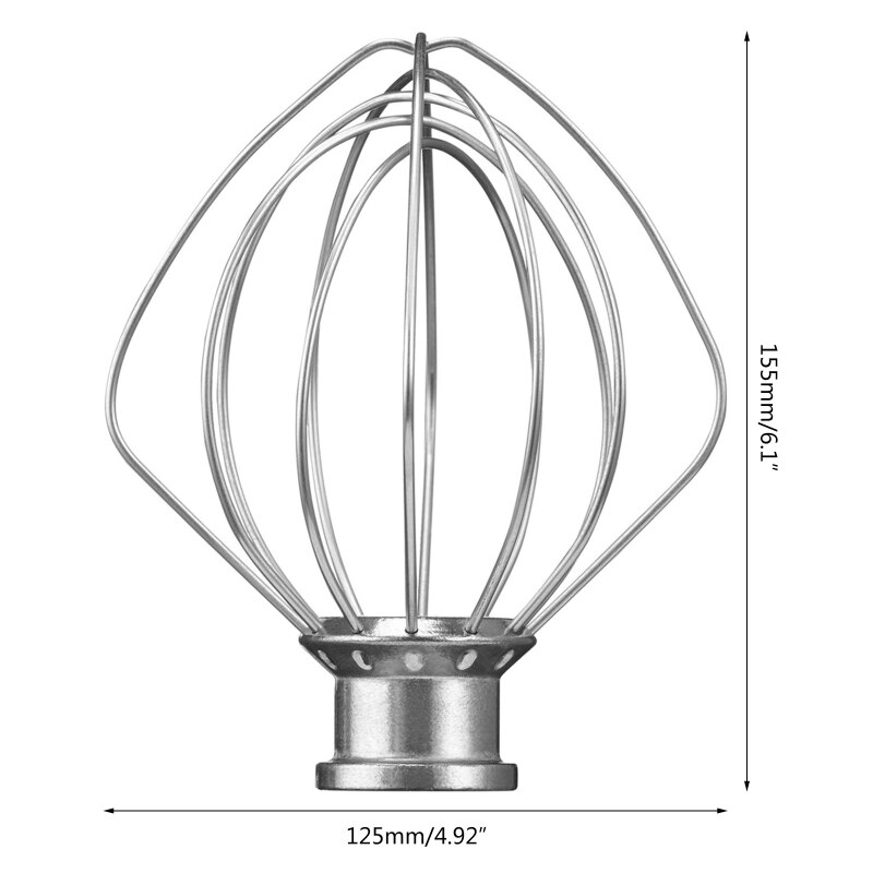 Electric Mixer Stainless Steel Wire Whip Replacement For KitchenAid K45WW for Blending, Whisking, Beating and Stirring
