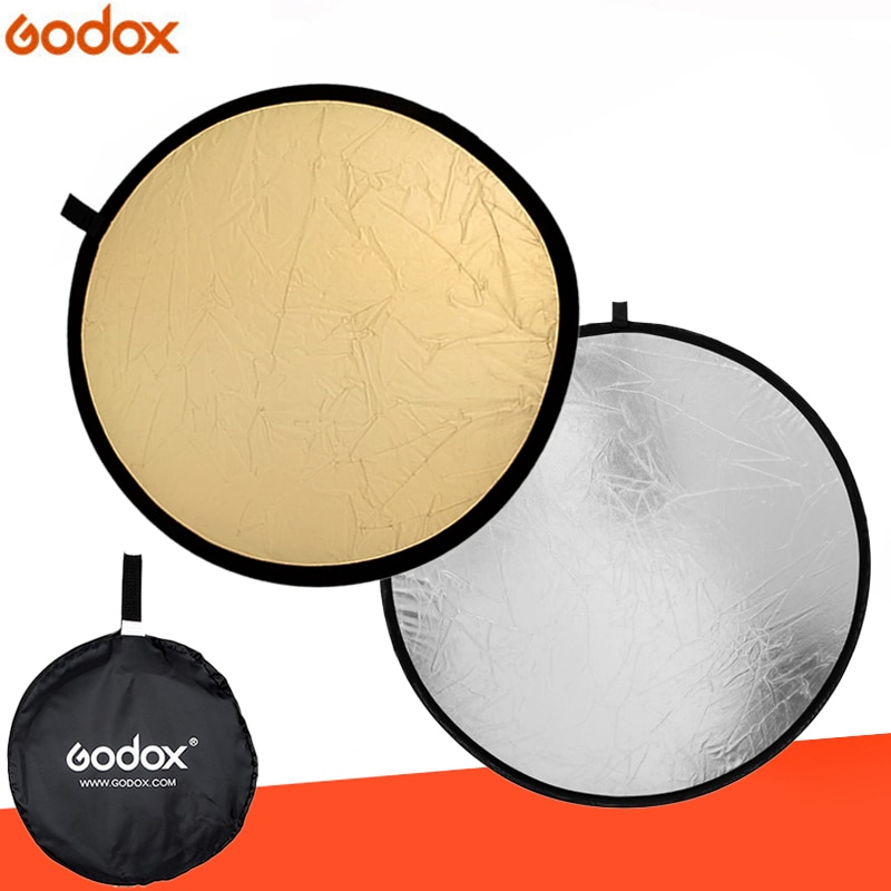 Godox 43 " 110cm 2 in 1 bærbar sammenklappelig lys rund fotograferingsreflektor til studio multifotodisk