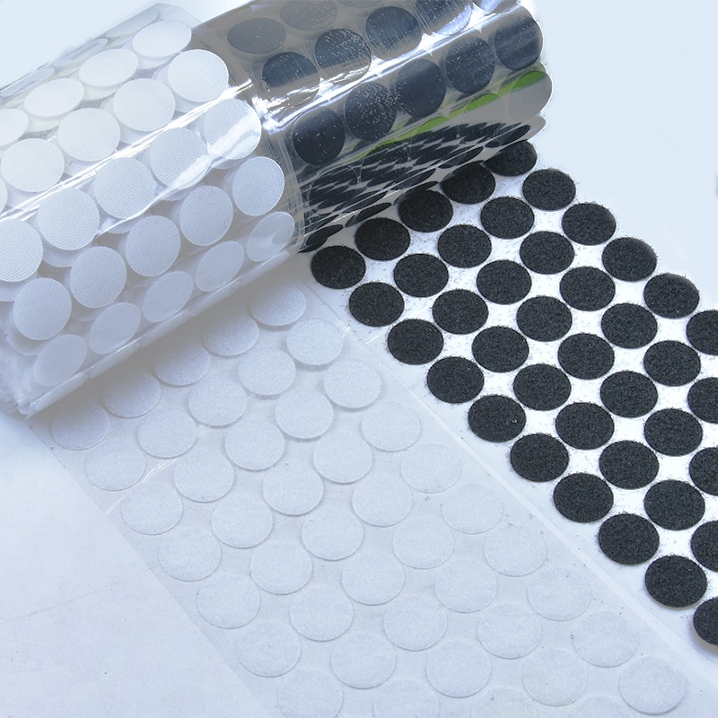 Kleurrijke Klittenbandsluitingen Lijm 10-30 Mm Zelfklevende Tape Haak Lus Nylon Magic Boob Tape Sticker Thuisgebruik Sterke lijm 100Pairs