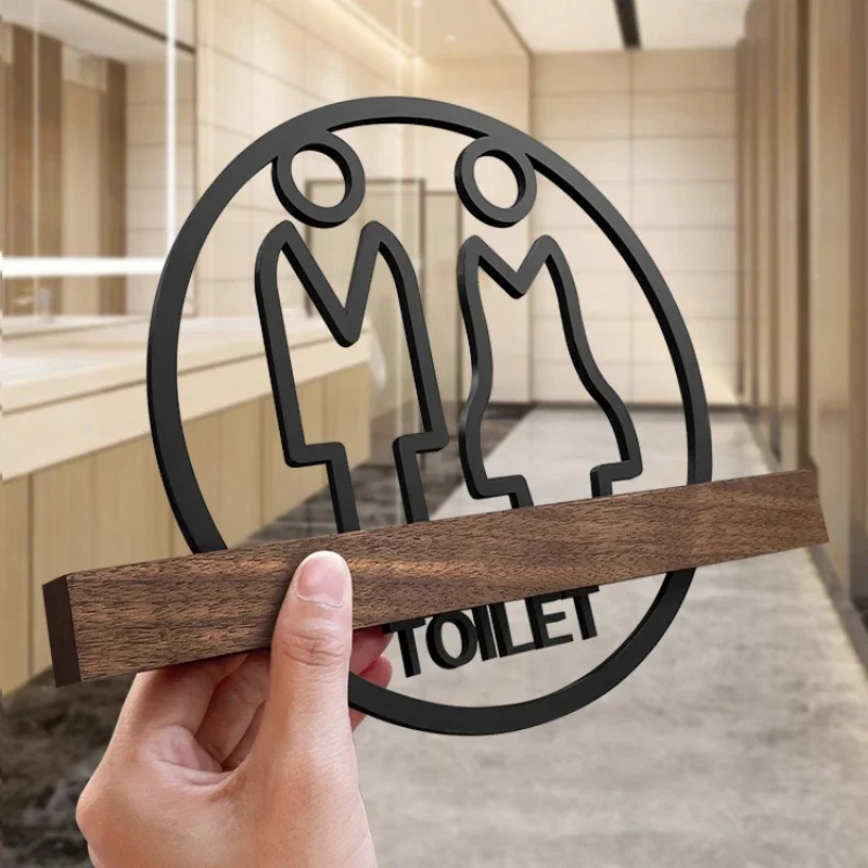 Toalettdörrskylt för män och kvinnor, högkvalitativ hotellkontorsskylt för offentlig toalett, logotyp, snabb skyltning