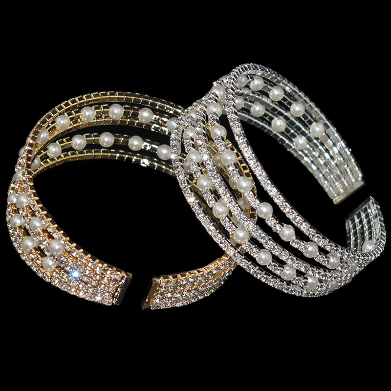 Crystal Parel Opening Armbanden Armbanden Voor Vrouwen Gold Verzilverd Stretching Armbanden Pulseras Mujer Sieraden