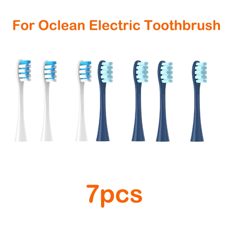 For Oclean Flow/X/ X PRO/ Z1/ F1/ One/ Air 2 /SE Brush Heads Soft DuPont Sonic Toothbrush Vacuum Bristle 7pcs Replacement Heads: ROYAL BLUE