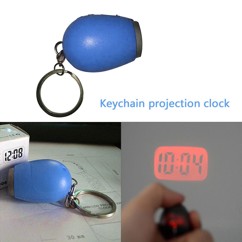 Mini Digitale Projectie Klok Draagbare Led Wall Plafond Tijd Projectie Horloge Magic Nachtlampje Elektronische Klok Sleutelhanger Decor