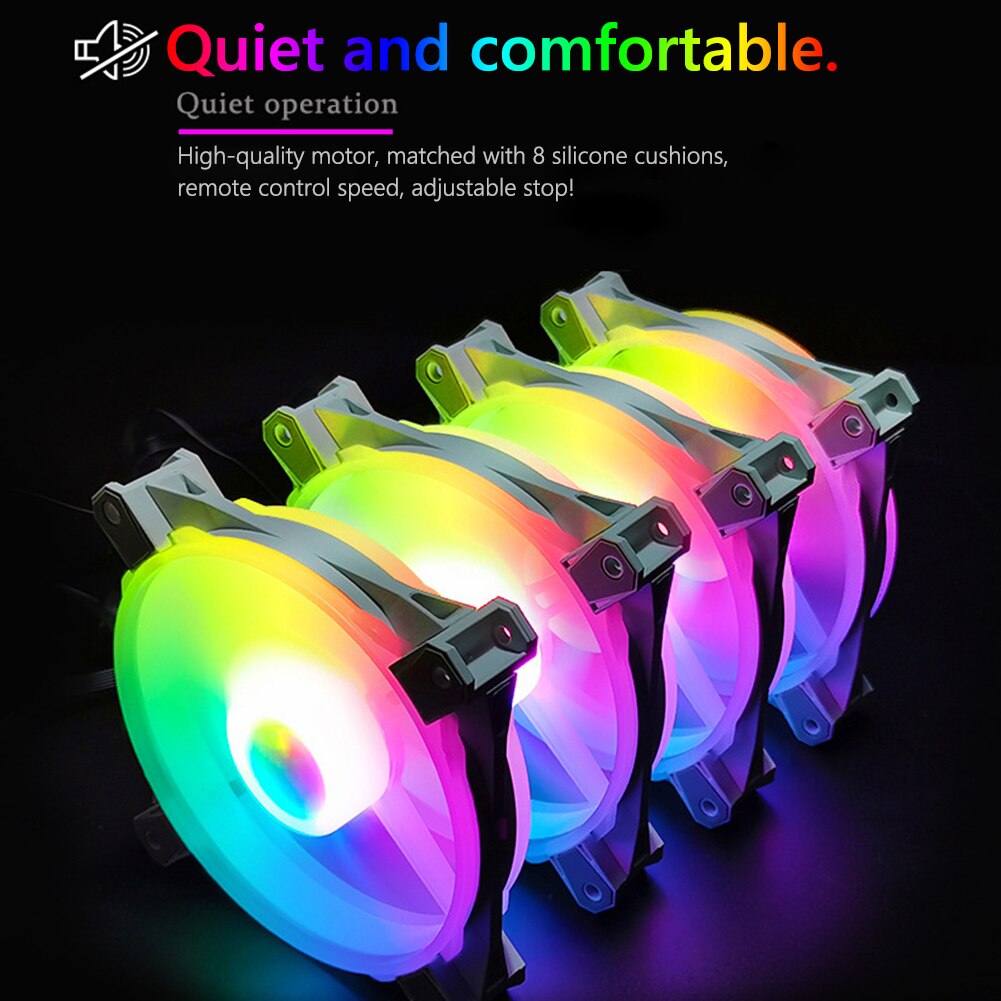 Pc Desktop Computer Case Fan Cooler 16 Rgb Led Computer Case Cooling Fan 12Cm Stille Chassis Koeler Radiator