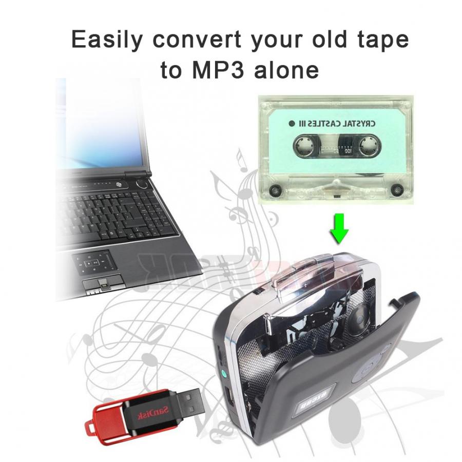 EZCAP230 Cassette to MP3 Converter Stereo USB Cassette Digital Tape MP3 with Headphones