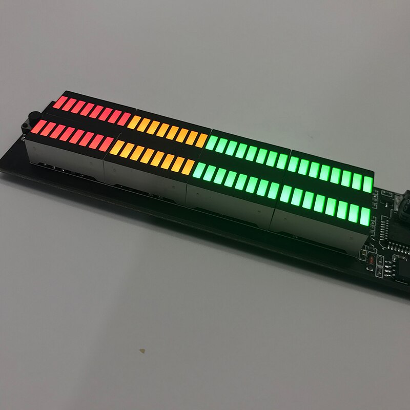 Lumière LED stéréo à spectre musical, indicateur de niveau Audio, amplificateur VU mètre pour lecteur de voiture, lumière d&#39;ambiance, Volume de rythme: 32 Multi  3 colors