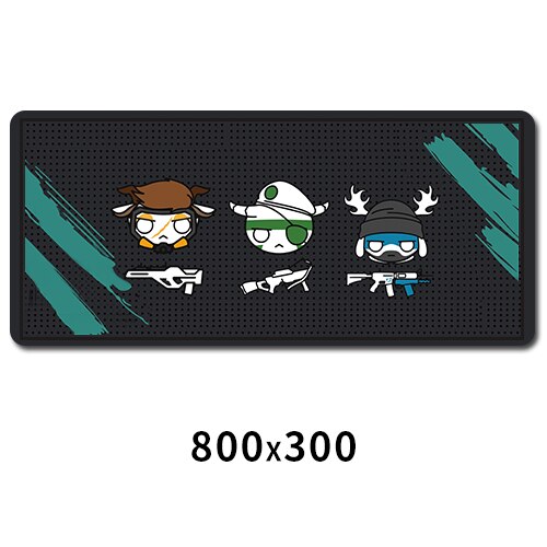 Almohadilla de goma para ratón Sovawin Rainbow Six Siege de 800x300mm, almohadillas para ratón de ordenador supergrandes, alfombrilla para teclado para juegos, alfombrilla XL para ordenador portátil de escritorio: 3 in 1