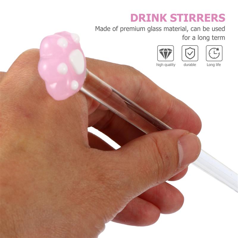 1 Set Glazen Roerstokje En Lepel Kat Poot Cocktail Stok Cocktail Bar Wijn Roeren Stick Mix Lepel Bar Swizzle stok