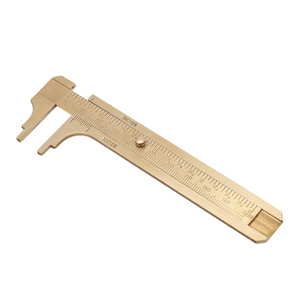 Brass Sliding Gauge Vernier Caliper Ruler Measuring Tool Double Scales Mm/Inch: 100mm