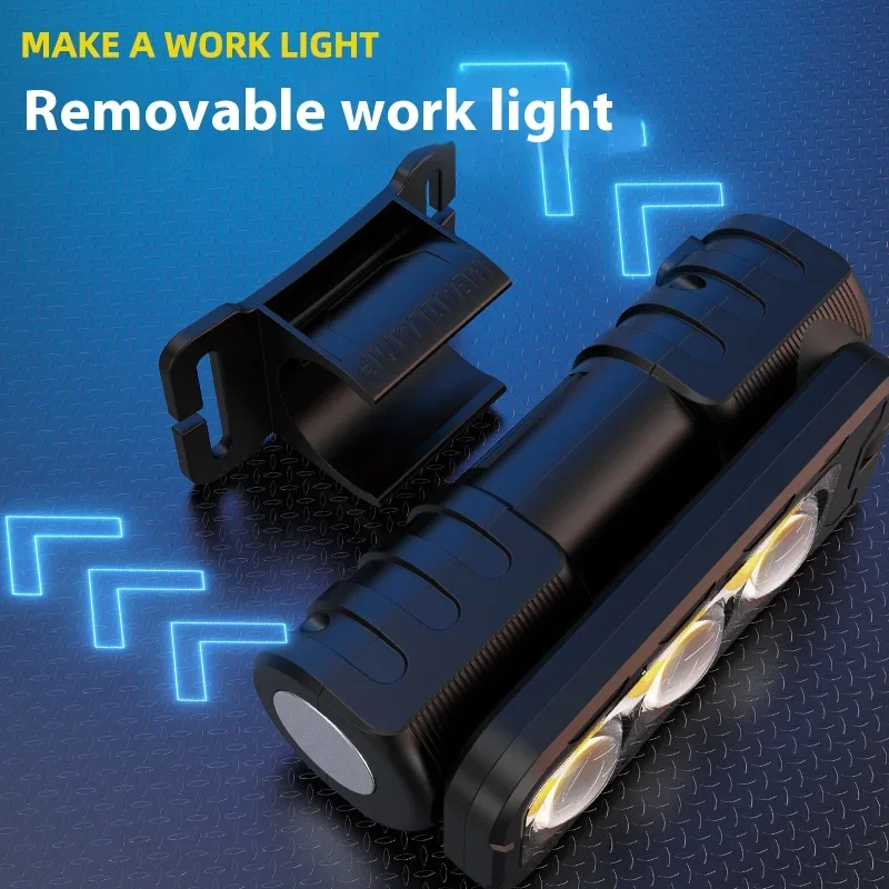 Oplaadbare LED-koplamp Hoge heldere hoofdlamp met 6-modi Koplamp Waterdichte hoofdzaklamp Campinglicht