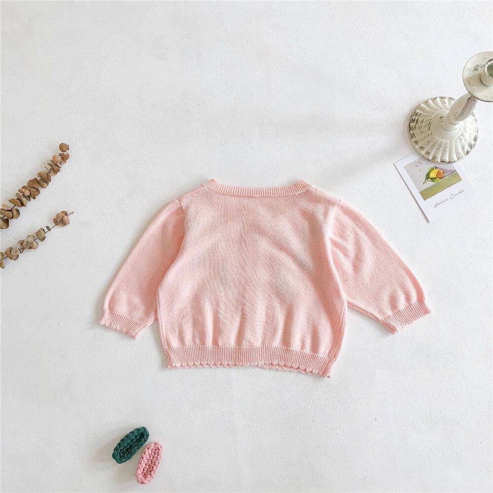 Autumn Winter Baby Girls floral Embroider Knit sewater Infant Kids Boy Girl Long Sleeve Cardigan outwear Clothing