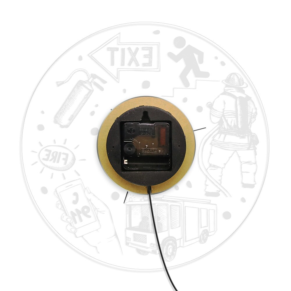 Fire Rescue Fire Dept.LED Lighting Wall Clock Public Safety LED Acrylic Wall Sign Fire Fighting Elements Illuminated Wall Decor