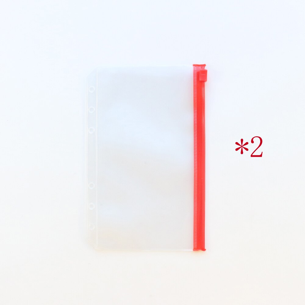 Domikee Creatieve School Reiziger Journal 6 Gaten Rits Innerlijke Zakjes Voor Loos-Leaf Binder Notebooks Organizer Bag Briefpapier A6: RED