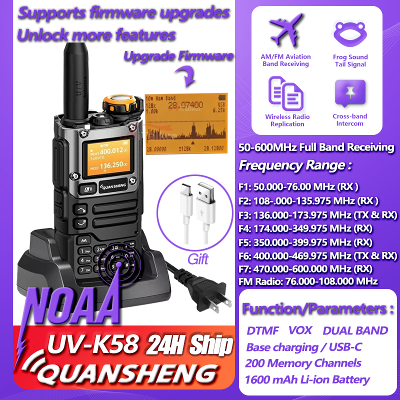 Quansheng Receiver UV K5 (8) Walkie Talkie Portable Am Fm Two Way Radio Commutator Station Amateur Ham Wireless Set Long Range