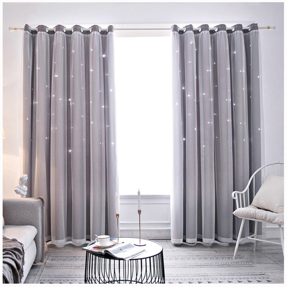 Odern vindue tyll gardiner til stue soveværelse organza voile gardiner hotel dekoration blå lyserøde skygge gardiner