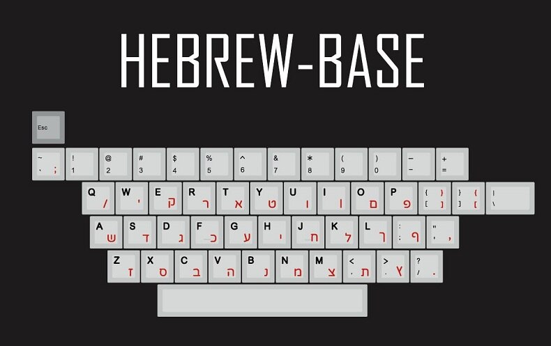 kprepublic 139 Hebrew root font letter Cherry profile Dye Sub Keycap Set PBT for gh60 xd60 xd84 cospad tada68 rs96 87 104 fc660: Hebrew Base x1