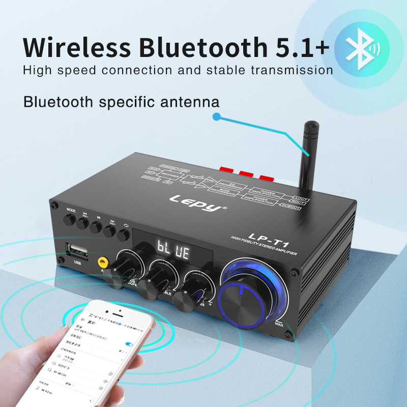 LEPY-T1 30Wx2+60W Amplifier High Power 2.1 Channel Super Bass Subwoofer Bluetooth 5.1 Coaxial USB Remote Control Function