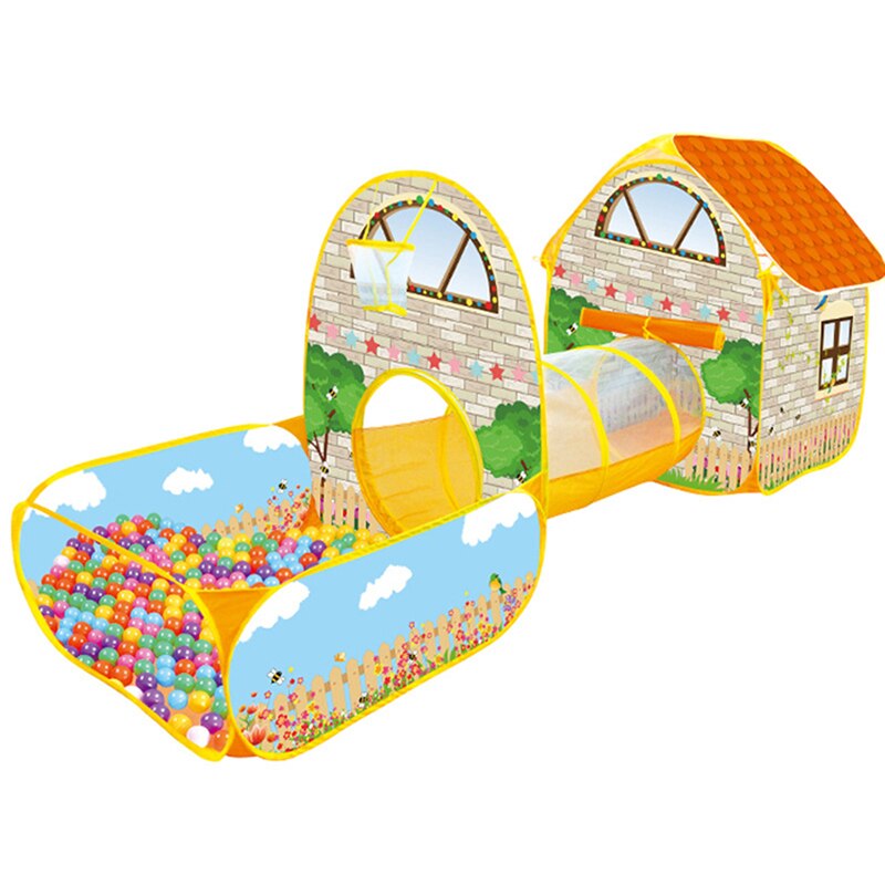 3 In 1 Kids Play Tent House For Children Ball Pit Tents With Crawl Tunnel Children's Tent Tunnel Kit Baby Playhouse