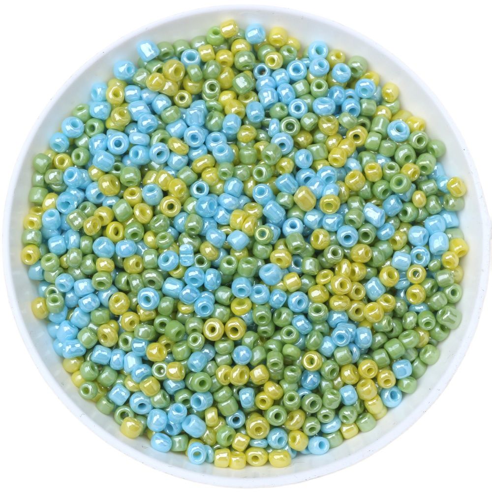 1000 unids/lote 15g 2mm abalorio de colores mezclados cuentas de semilla de vidrio checo DIY pulsera collar pendiente espaciador para accesorios de fabricación de joyas: Champán