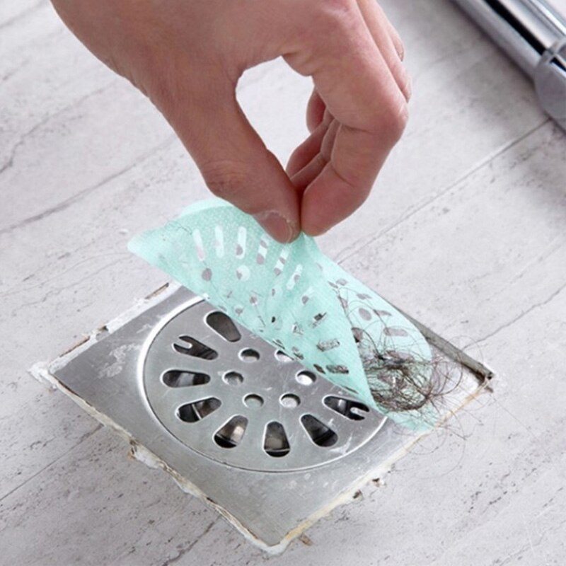 Filtro de agua desechable para desagüe de suelo no tejido, 10 Uds., filtro para el pelo, filtro para el pelo, JAN88