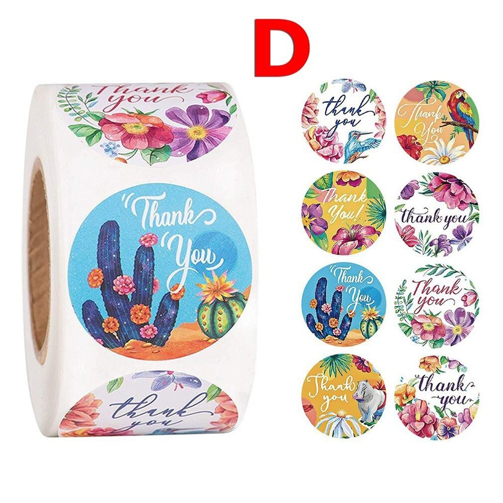 Powder White Sticker 2 Inch Thank You Stamping Sticker Seal Label Handmade Self-adhesive Label Sticker: D