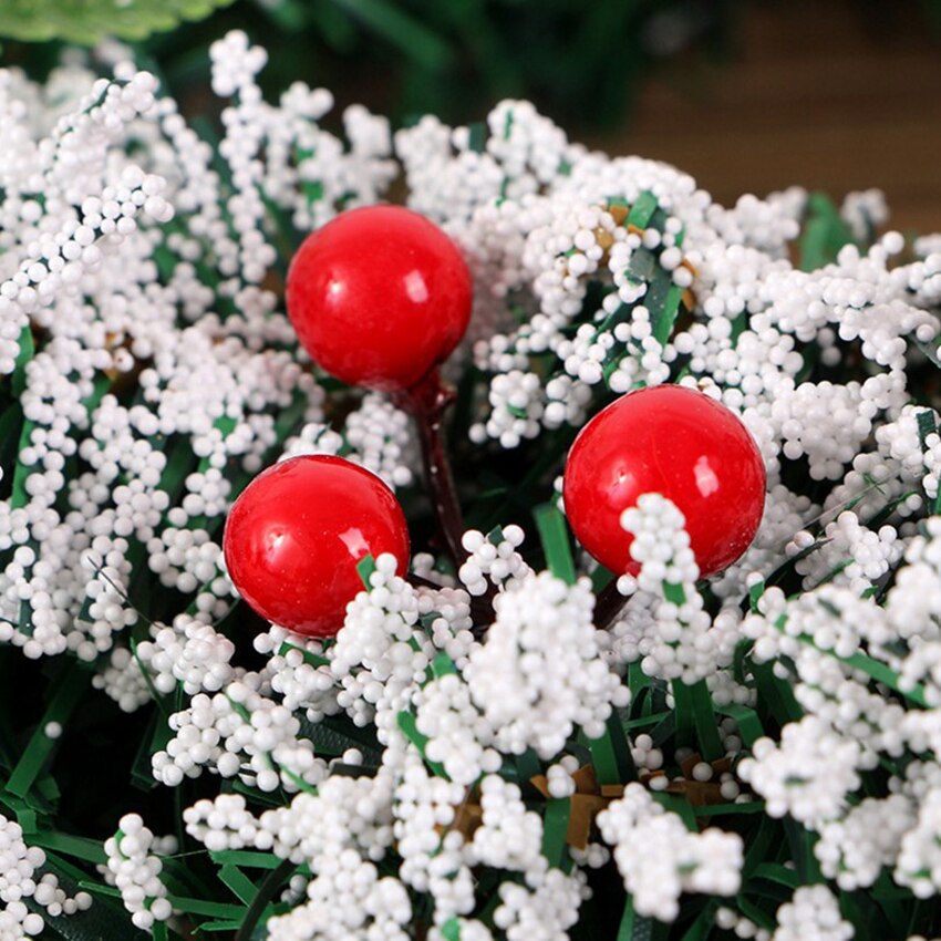 Kerst Krans met Rode Bessen en Dennenappels 20 cm/30 cm/40 cm, mooie en Volledige Winter Voordeur Krans Decoratie voor Thuis