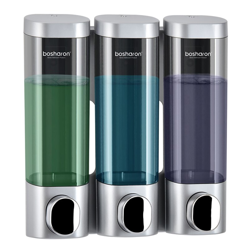 1000Ml Automatische Alcohol Dispenser Wall Mounted Zeepdispenser Touchless Handdesinfecterend Met Infrarood Sensor Voor School Thuis: 3 Chambers Silver