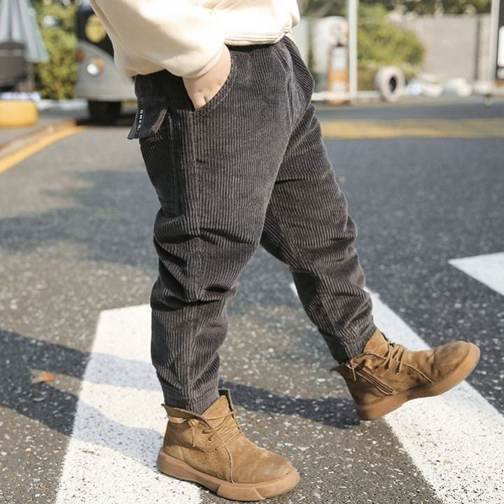 Pantalones de algodón para niños y adolescentes, pantalón cálido de invierno para niños y niñas, pantalones de lana para la escuela, ropa informal para niñas de 3 a 12 años
