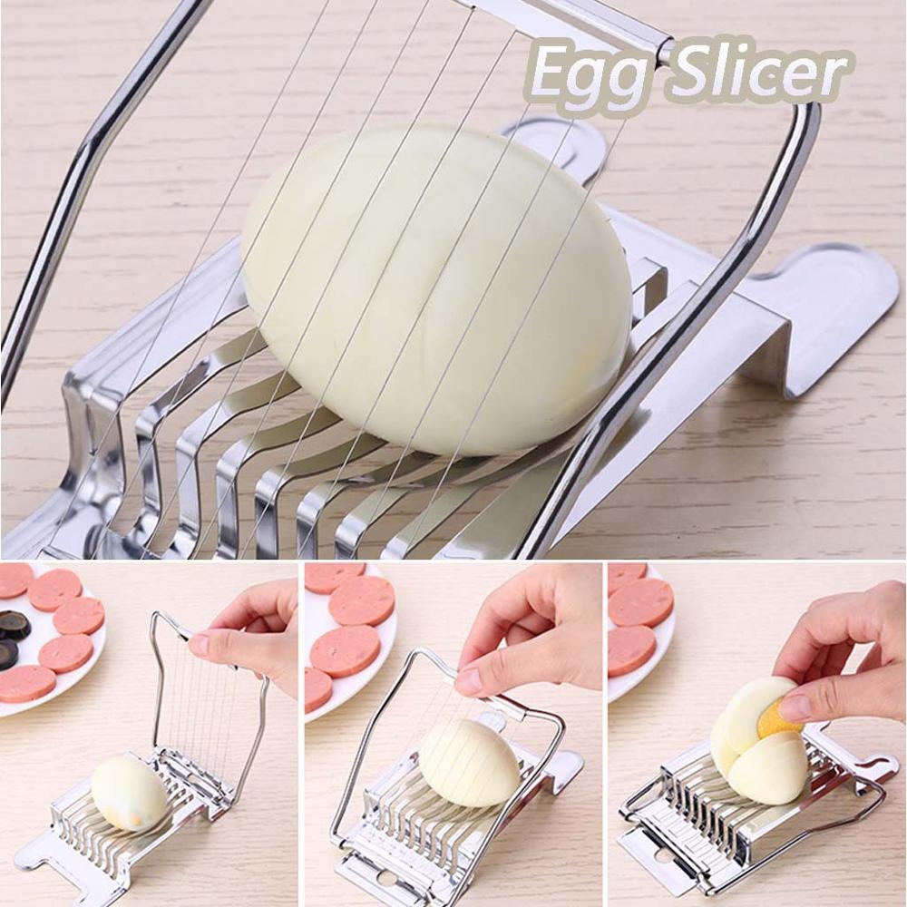 Ei Slicer Rvs Keuken Restaurant Gekookte Eieren Slicers Multifunctionele Rvs Draad Ei Gadget Ei Cutter