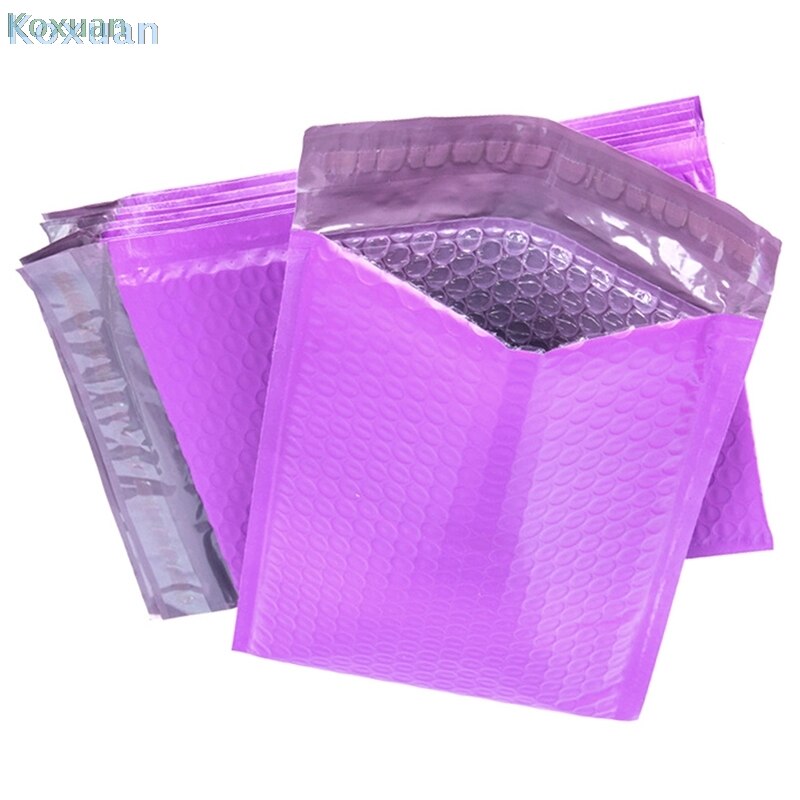 Enveloppes à bulles violettes Poly, enveloppes rembourrées auto-scellantes, sacs pour livre Magazine, courrier doublé auto-scellant 10 pièces