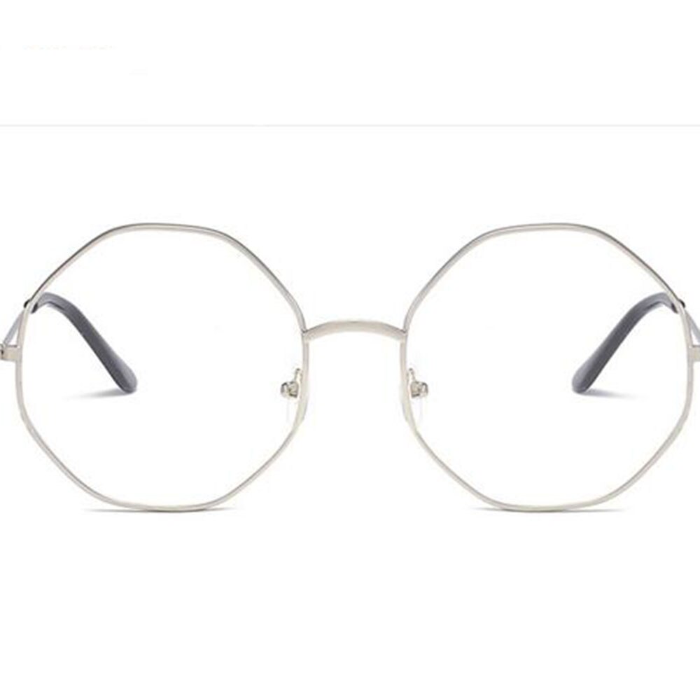 1pc populære årgang uregelmessige brilleglass i metall, ramme trendy unisex briller med briller
