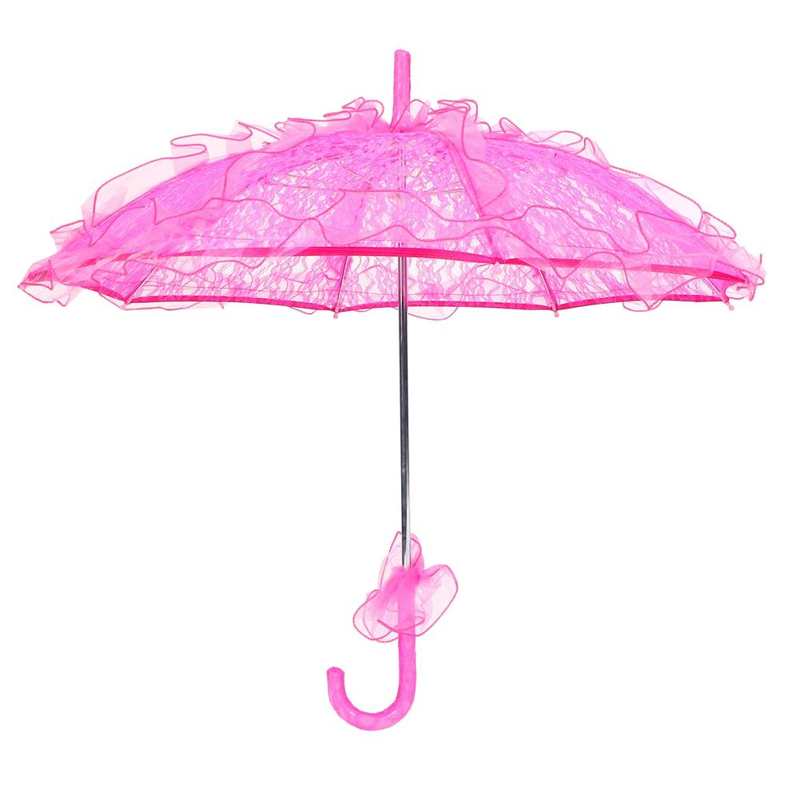 artificial flowers Wedding Bride Umbrella Unique Foldable Lace Fabric Parasol Umbrella Performance Props for Needlework: violet