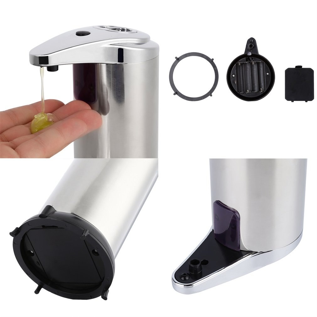 Automatische Schaum Seife Spender Sensor für Flüssigkeit Touchless Edelstahl 280ML Hause Umweltfreundliche Hände Freies Metall Silber & Schwarz