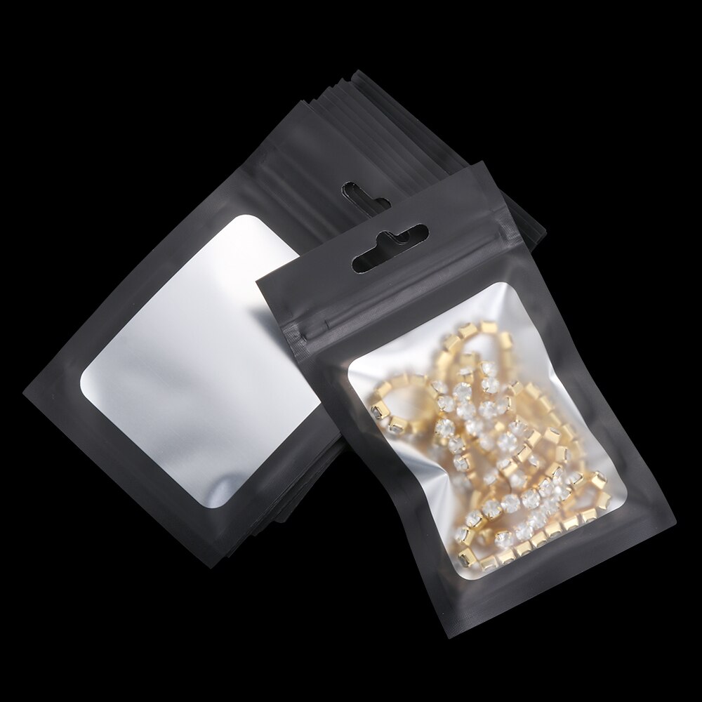 20 Stks/pak Self Seal Matte Zip Lock Plastic Zak Kleine Waterdichte Rits Hersluitbare Opbergtas Aluminiumfolie Hologram Voedsel Pouch