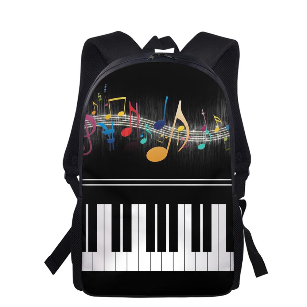 FORUDESIGNS hommes sac à dos Piano clavier avec Note de musique motif école sac à dos pour adolescents garçons filles 2 pièces/ensemble sacs à crayons: HMP1875C