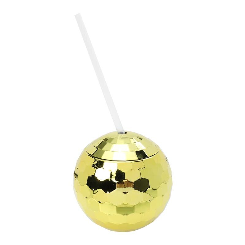 1 Set Disco Ball-shaped Cup Flash Ball-shaped Cocktail Cup Bar Glittering Ball-shaped Party Cup: Golden
