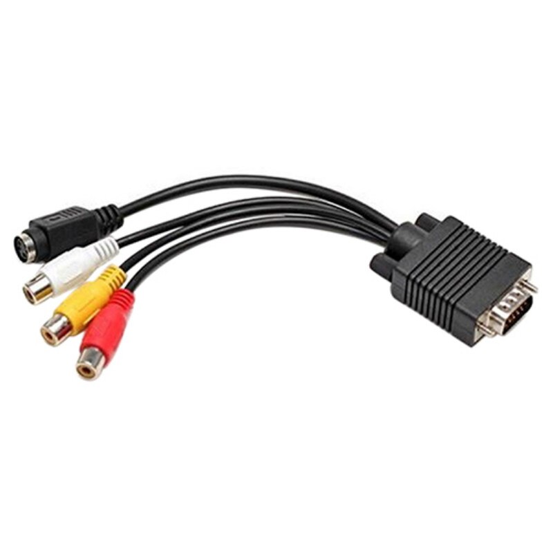 Vga S Video 3 Rca Converter Av Tv Out Kabel Adapter Rca Vrouwelijke Converter Video Kabel Voor Pc Hdtv monitor Tv Projector