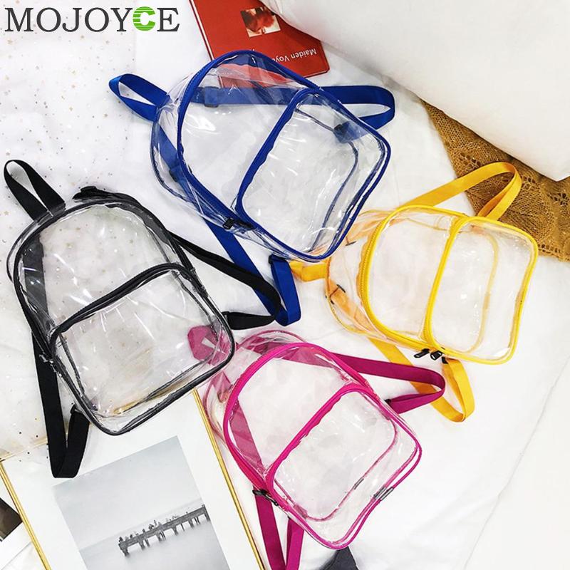 Unisex impermeável claro transparente pvc mochila para adultos e estudantes sacos de escola feminino sacos de ombro