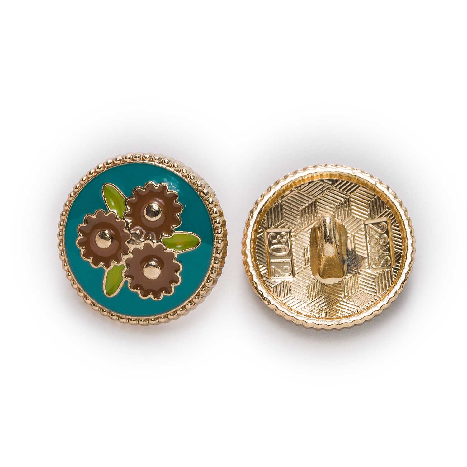 5pcs Flower Enamel Metal Button Shank Sewing Scrapbooking Clothing Replace Handmade Craft Accessories Decor Enamel Buttons 18mm: A