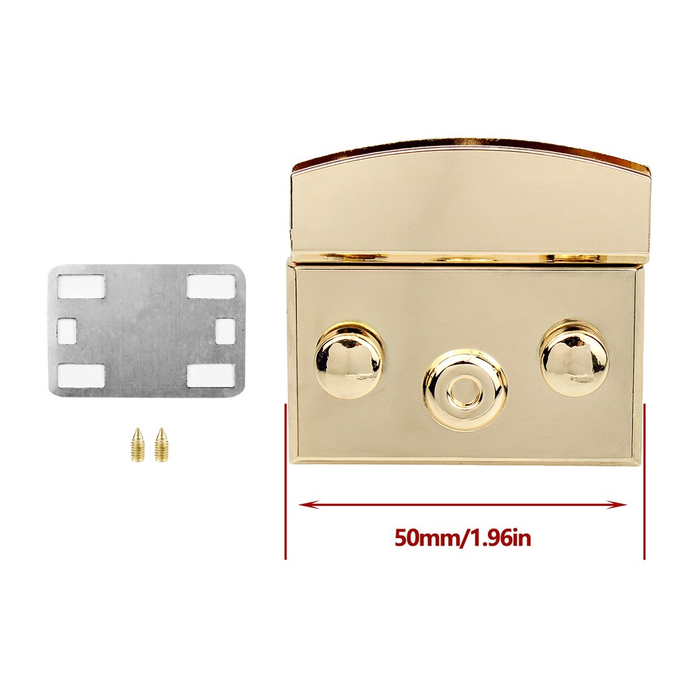 Platz Push-Lock Frühling Metall Twist Lock Snap Verschlüsse Verschluss Aktentasche Schließung Fang Verschluss Schnalle Befestigungen für Leder Tasche: 5CM lightgold